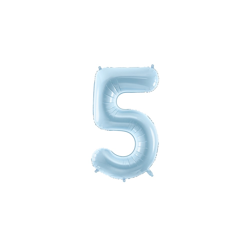 Ballon mylar Chiffre ''5'' - bleu clair