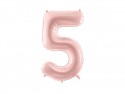 Ballon mylar Chiffre ''5'' - rose clair