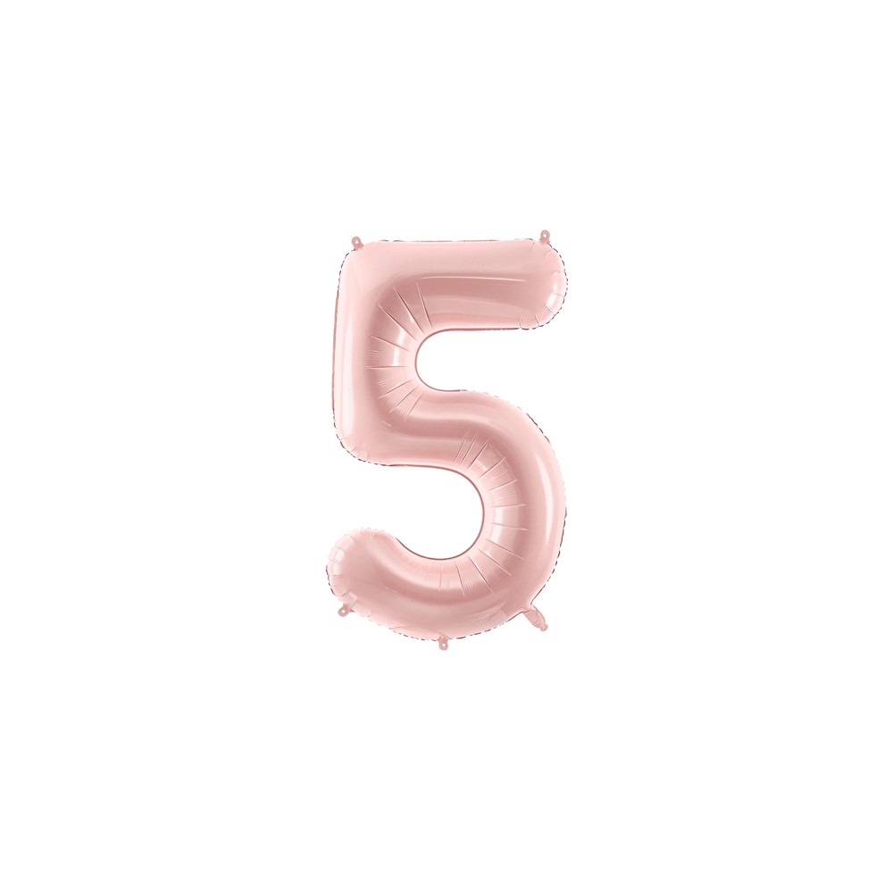 Ballon mylar Chiffre ''5'' - rose clair