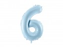 Ballon mylar Chiffre ''6'' - bleu clair