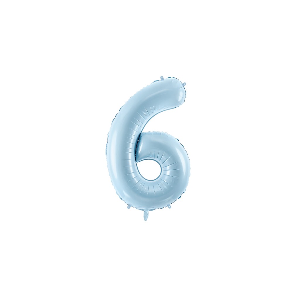 Ballon mylar Chiffre ''6'' - bleu clair