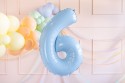 Ballon mylar Chiffre ''6'' - bleu clair