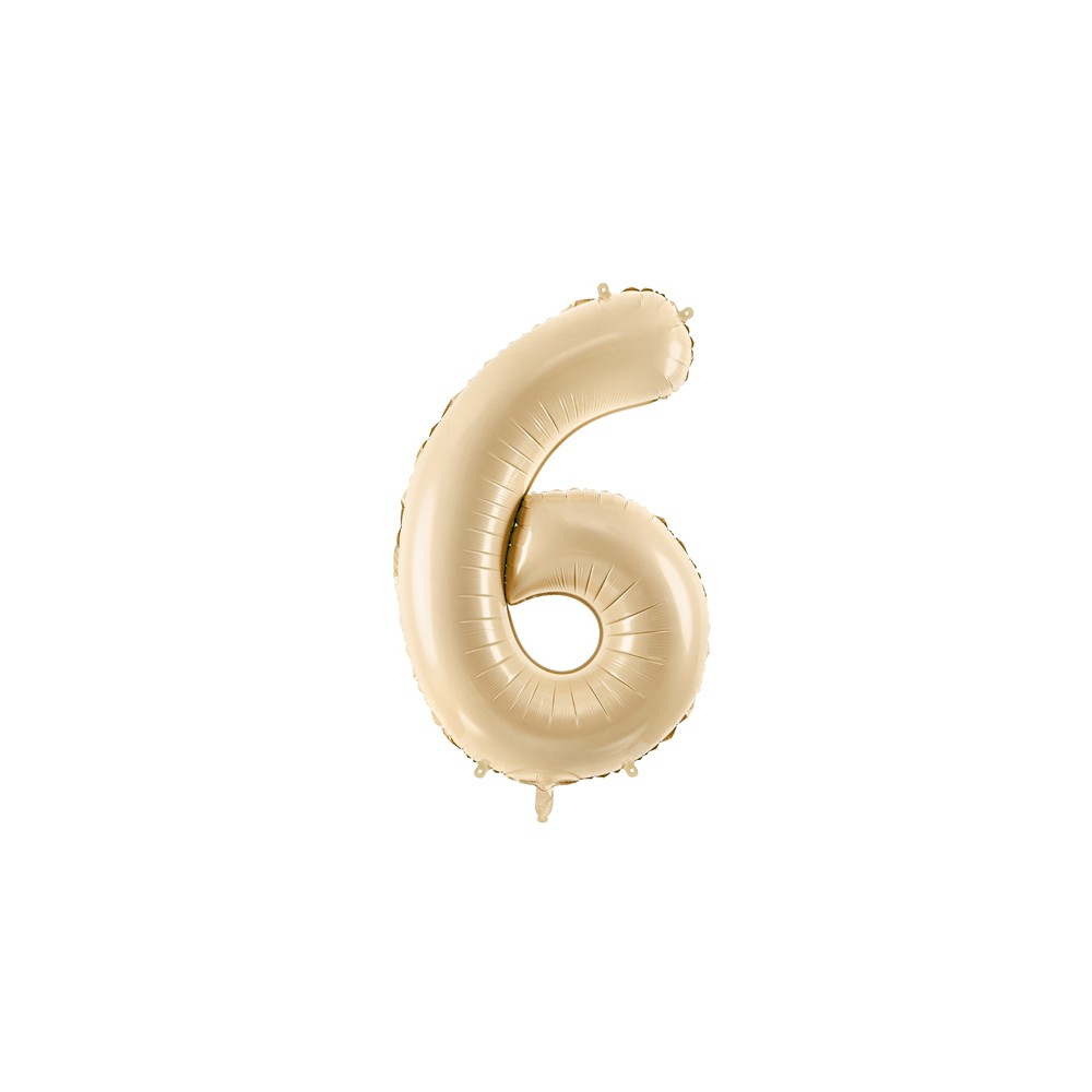 Ballon mylar Chiffre ''6'' - beige