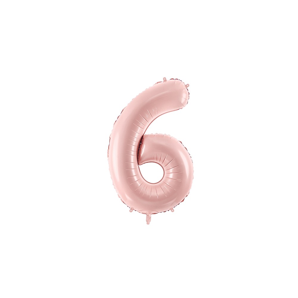 Ballon mylar Chiffre ''6'' - rose clair