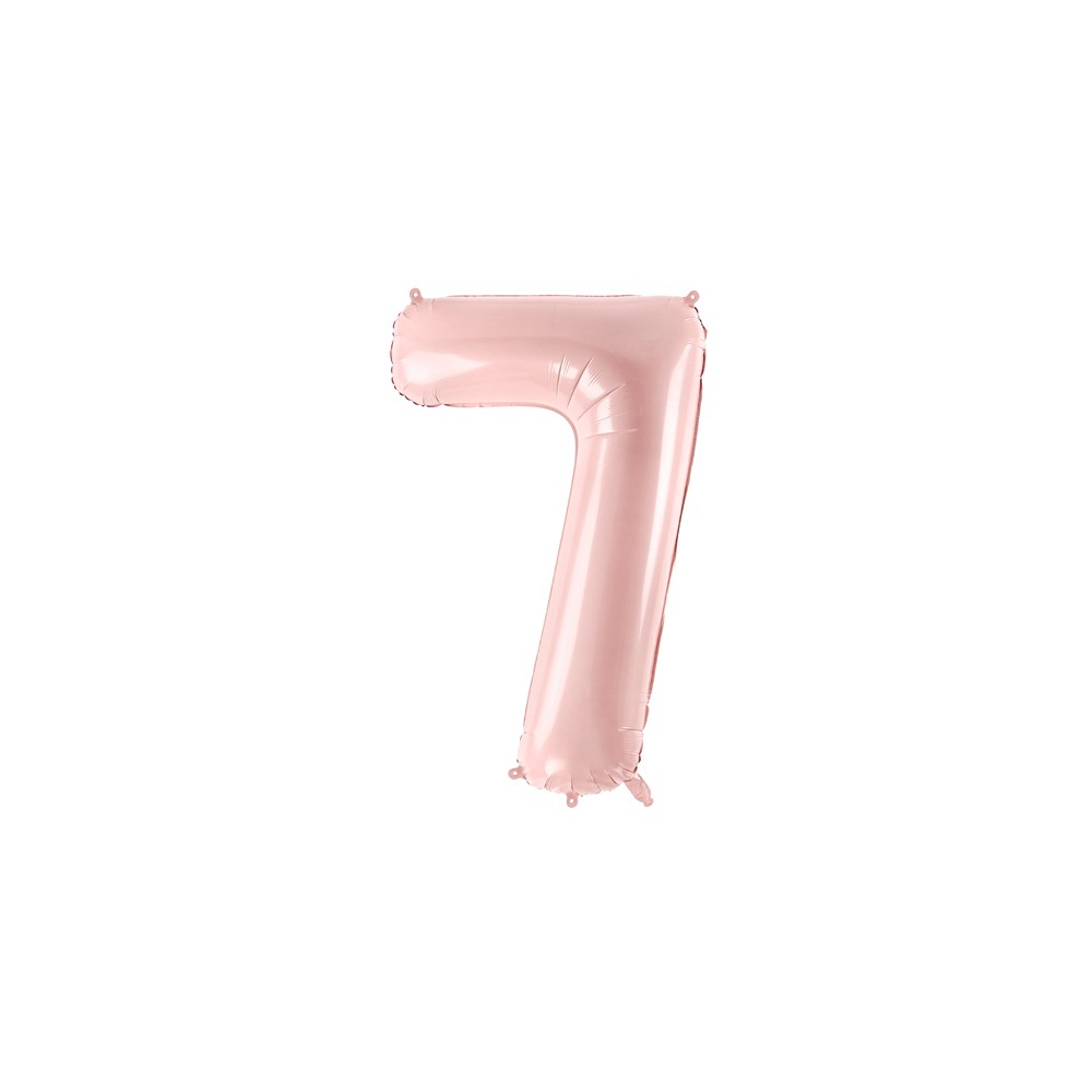 Ballon mylar Chiffre ''7'' - rose clair