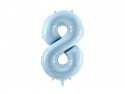 Ballon mylar Chiffre ''8'' - bleu clair