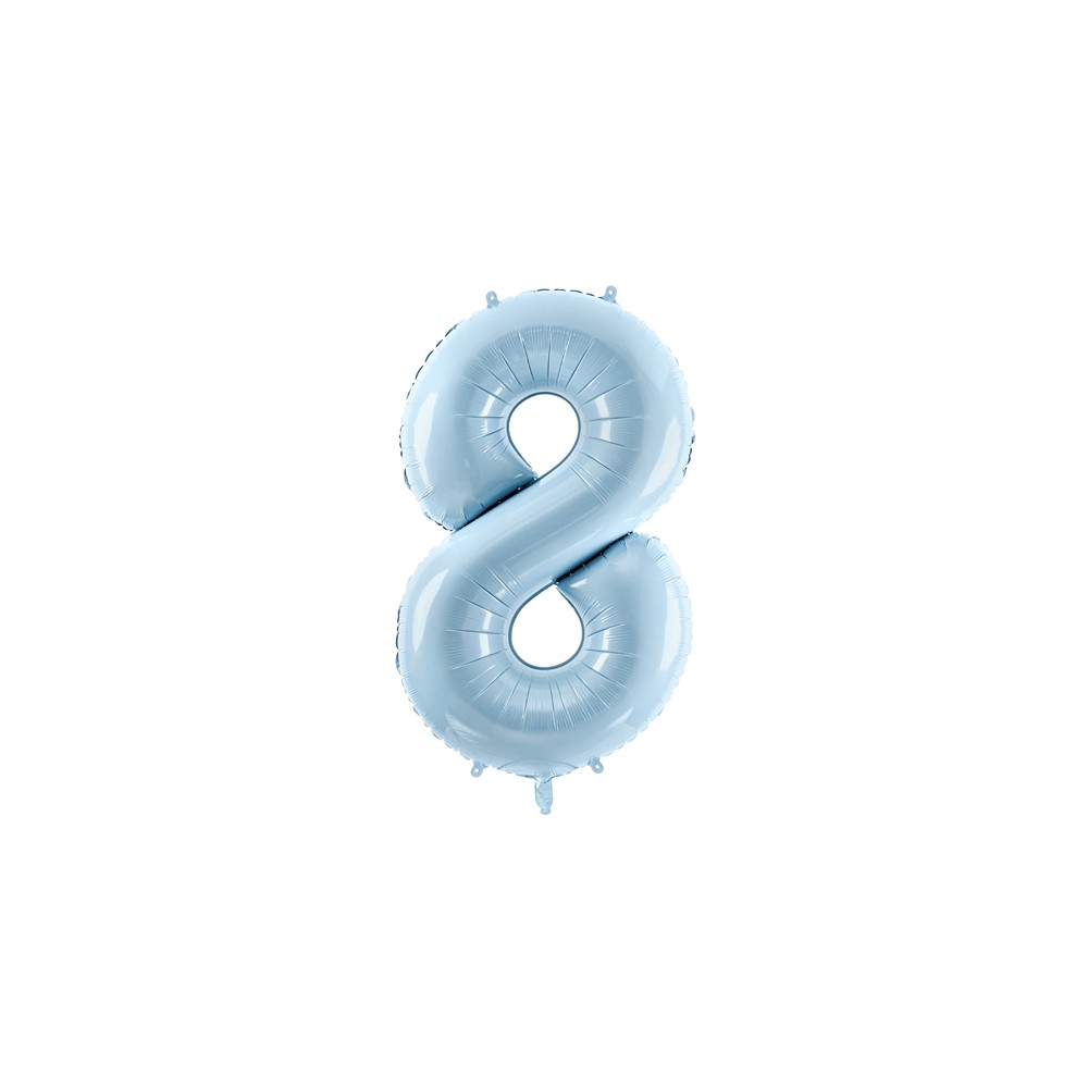 Ballon mylar Chiffre ''8'' - bleu clair
