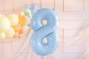 Ballon mylar Chiffre ''8'' - bleu clair