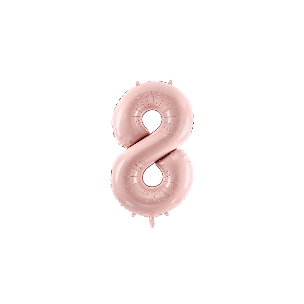 Ballon mylar Chiffre ''8'' - rose clair
