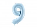 Ballon mylar Chiffre ''9'' - bleu clair