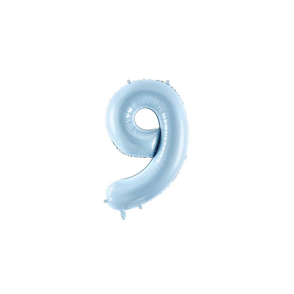 Ballon mylar Chiffre ''9'' - bleu clair