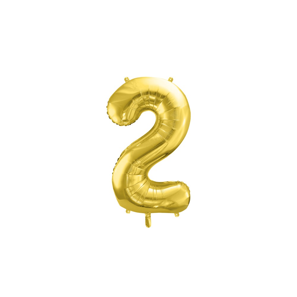 Ballon mylar Chiffre ''2'' - or clair