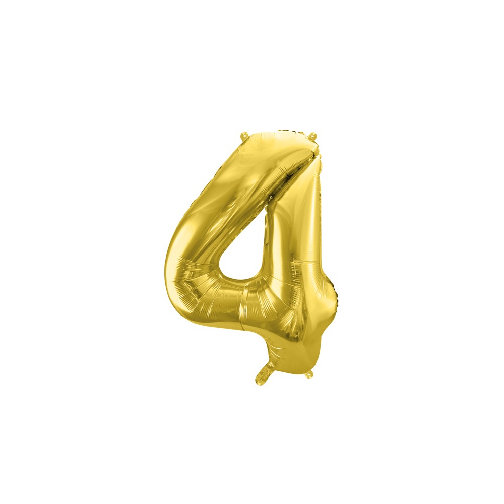 Ballon mylar Chiffre ''4'' - or clair