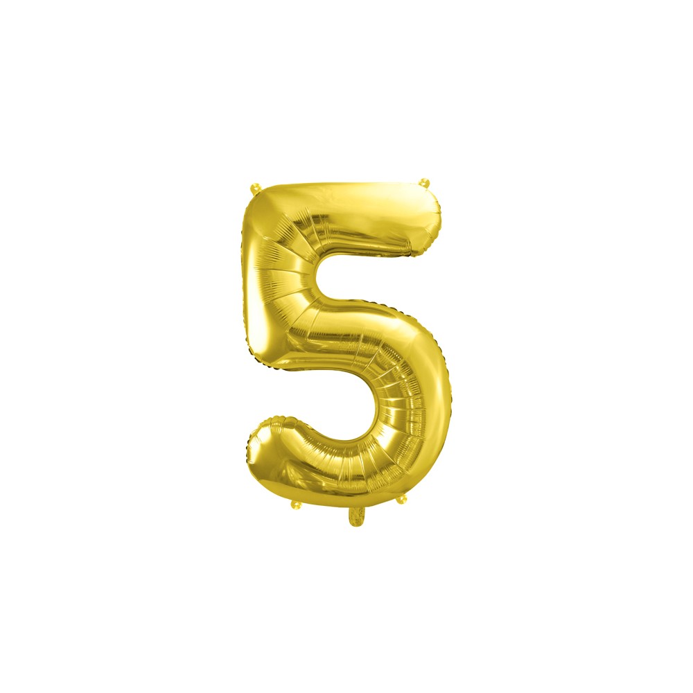 Ballon mylar Chiffre ''5'' - or clair