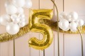 Ballon mylar Chiffre ''5'' - or clair