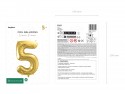 Ballon mylar Chiffre ''5'' - or clair