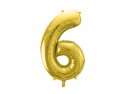 Ballon mylar Chiffre ''6'' - or clair