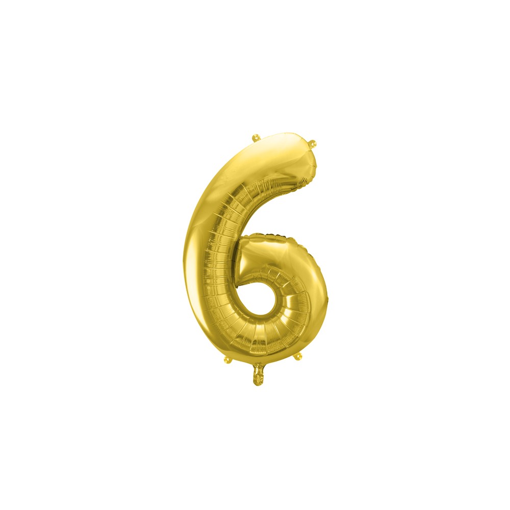 Ballon mylar Chiffre ''6'' - or clair
