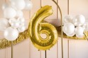 Ballon mylar Chiffre ''6'' - or clair