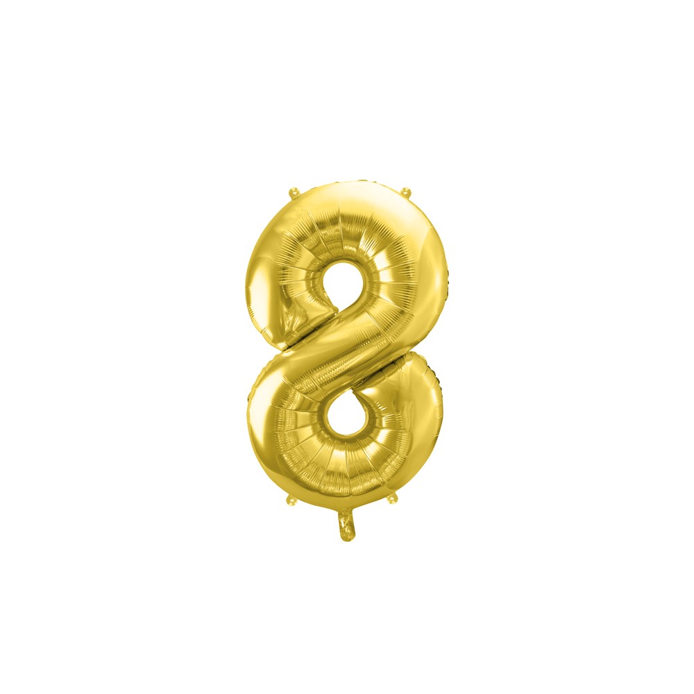 Ballon mylar Chiffre ''8'' - or clair