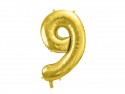 Ballon mylar Chiffre ''9'' - or clair