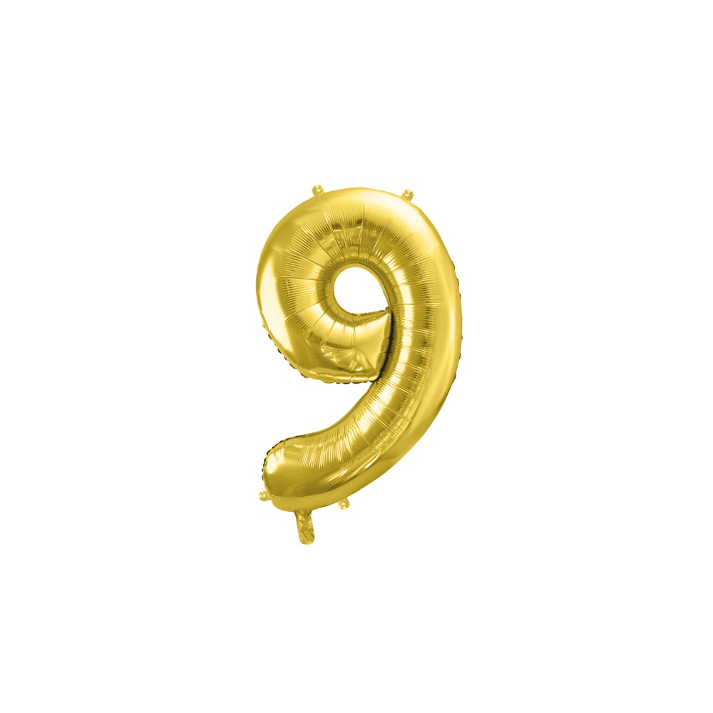 Ballon mylar Chiffre ''9'' - or clair