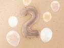 Ballon mylar Chiffre ''2'' - 72cm - beige foncé