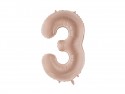 Ballon mylar Chiffre ''3'' - 72cm - beige foncé