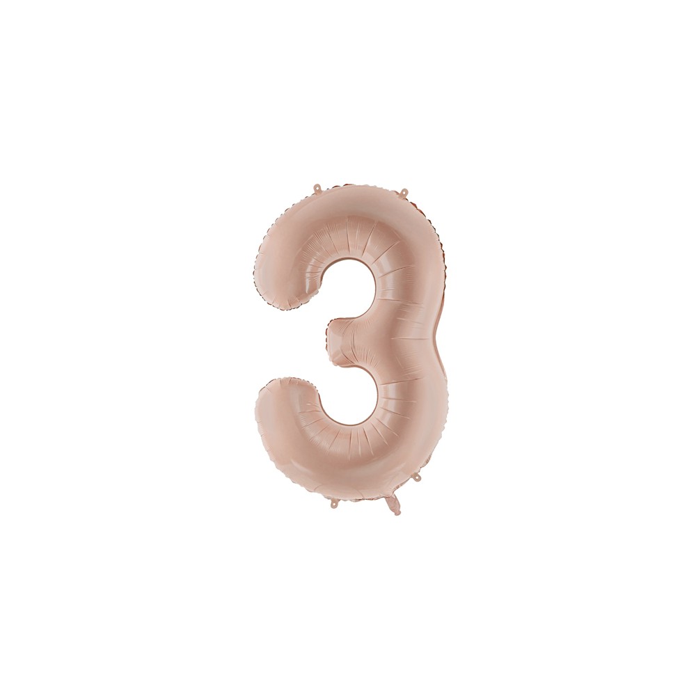 Ballon mylar Chiffre ''3'' - 72cm - beige foncé