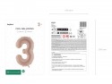 Ballon mylar Chiffre ''3'' - 72cm - beige foncé