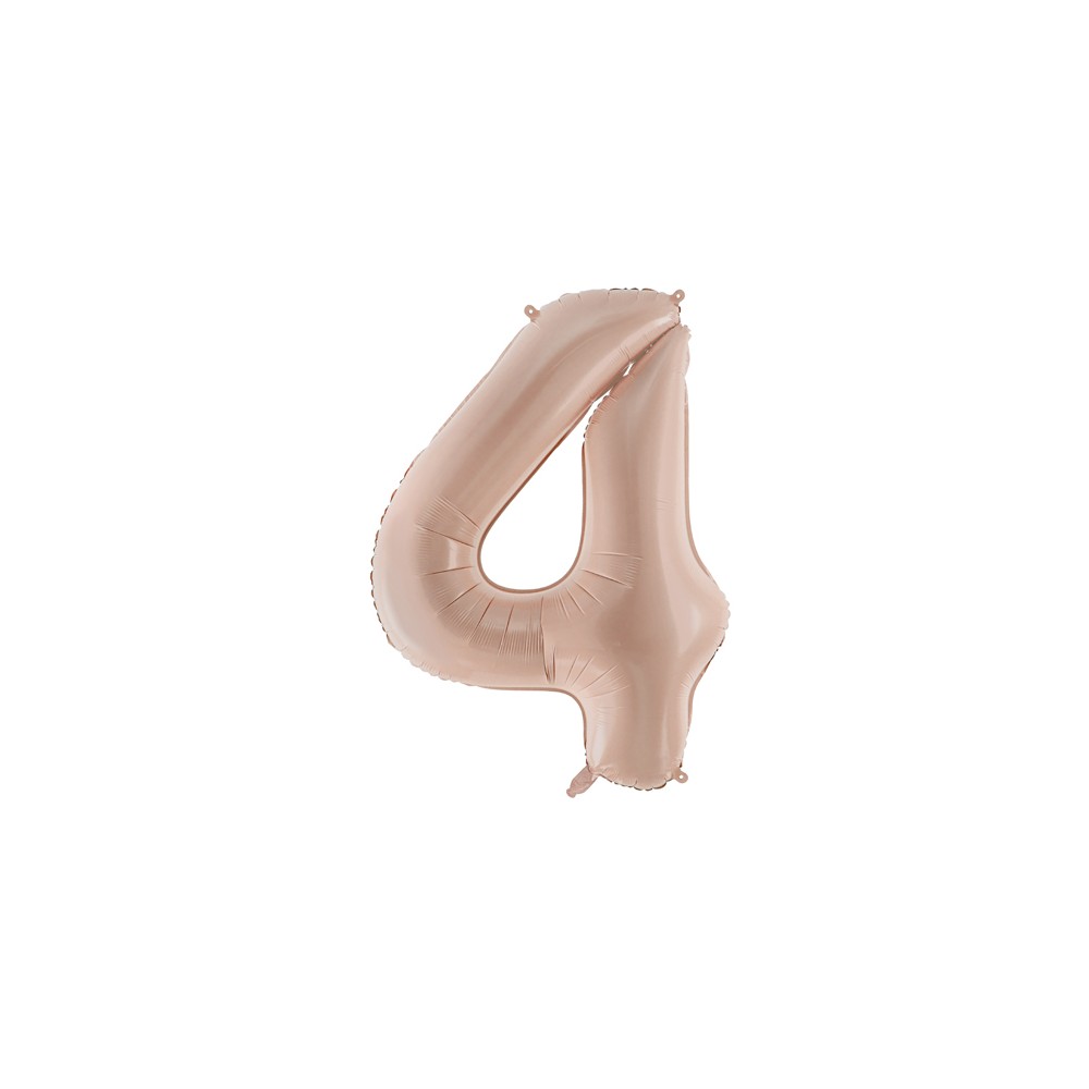 Ballon mylar Chiffre ''4'' - 72cm - beige foncé