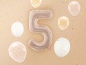 Ballon mylar Chiffre ''5'' - 72cm - beige foncé