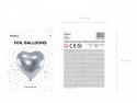 Ballon mylar Coeur - 61cm - argent