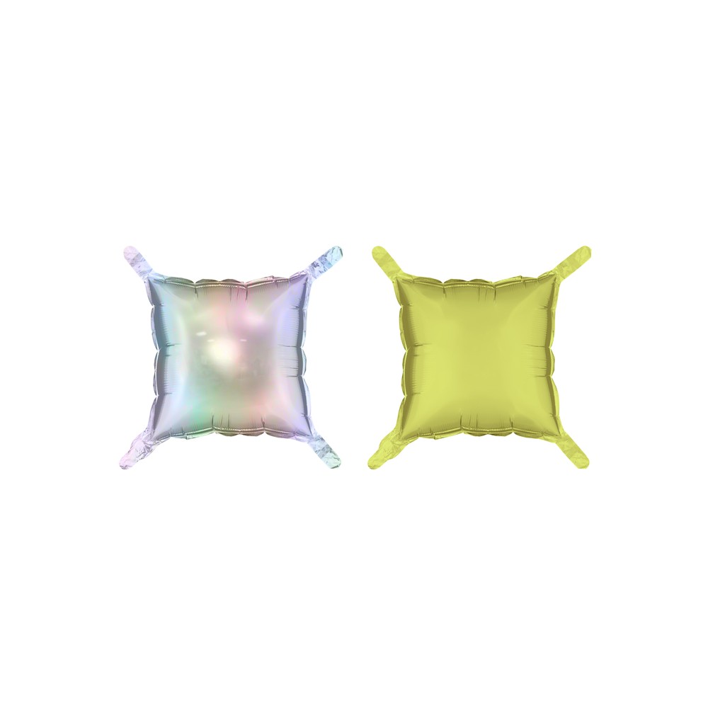 4 Rideau de ballons de baudruche double face - jaune néon / holographique