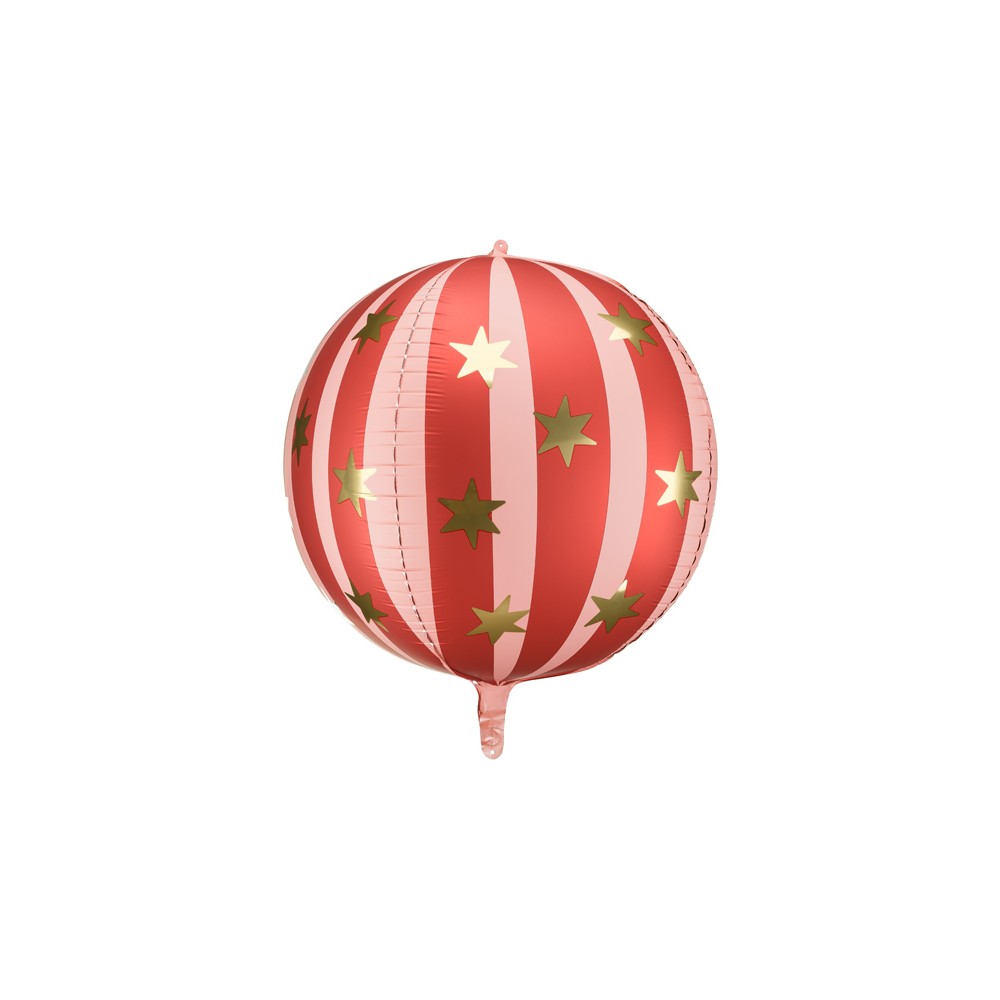 Ballon mylar boule étoiles - 75 cm - rouge