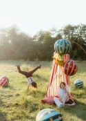 Ballon mylar boule étoiles - 75 cm - rouge