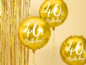 Ballon mylar 40e anniversaire - or - 45cm
