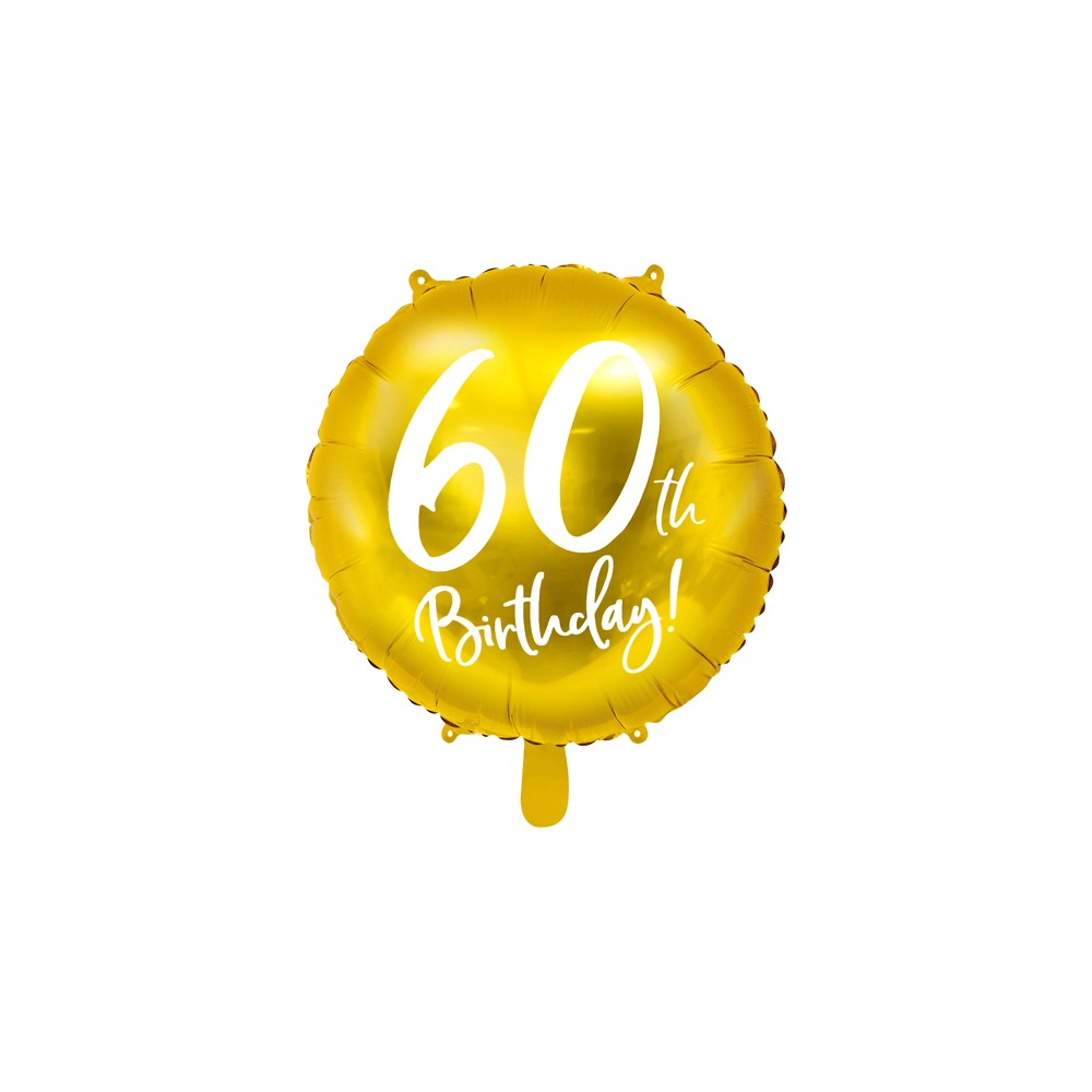 Ballon mylar 60e anniversaire - or - 45cm