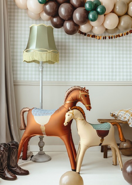 Ballon mylar - cheval - crème