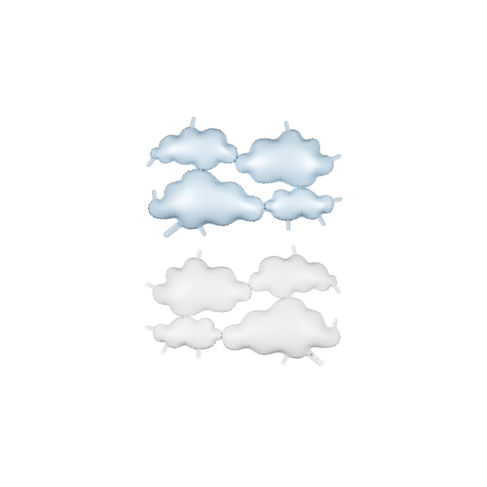 Ballon mylar arrière -plan Nuages - blanc/bleu
