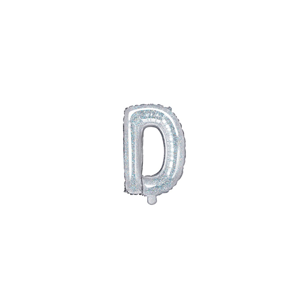 Ballon mylar lettre ''D'' - 35cm - holographique