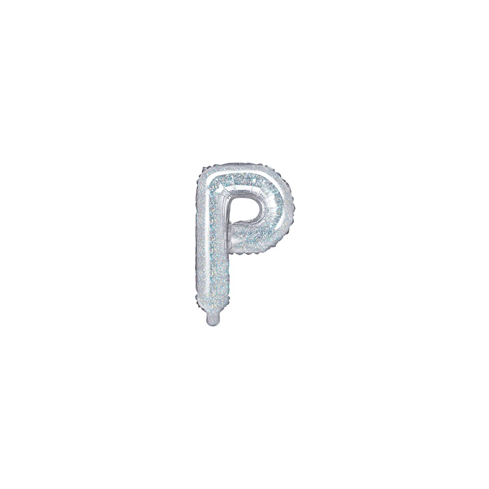 Ballon mylar lettre ''P'' - 35cm - holographique