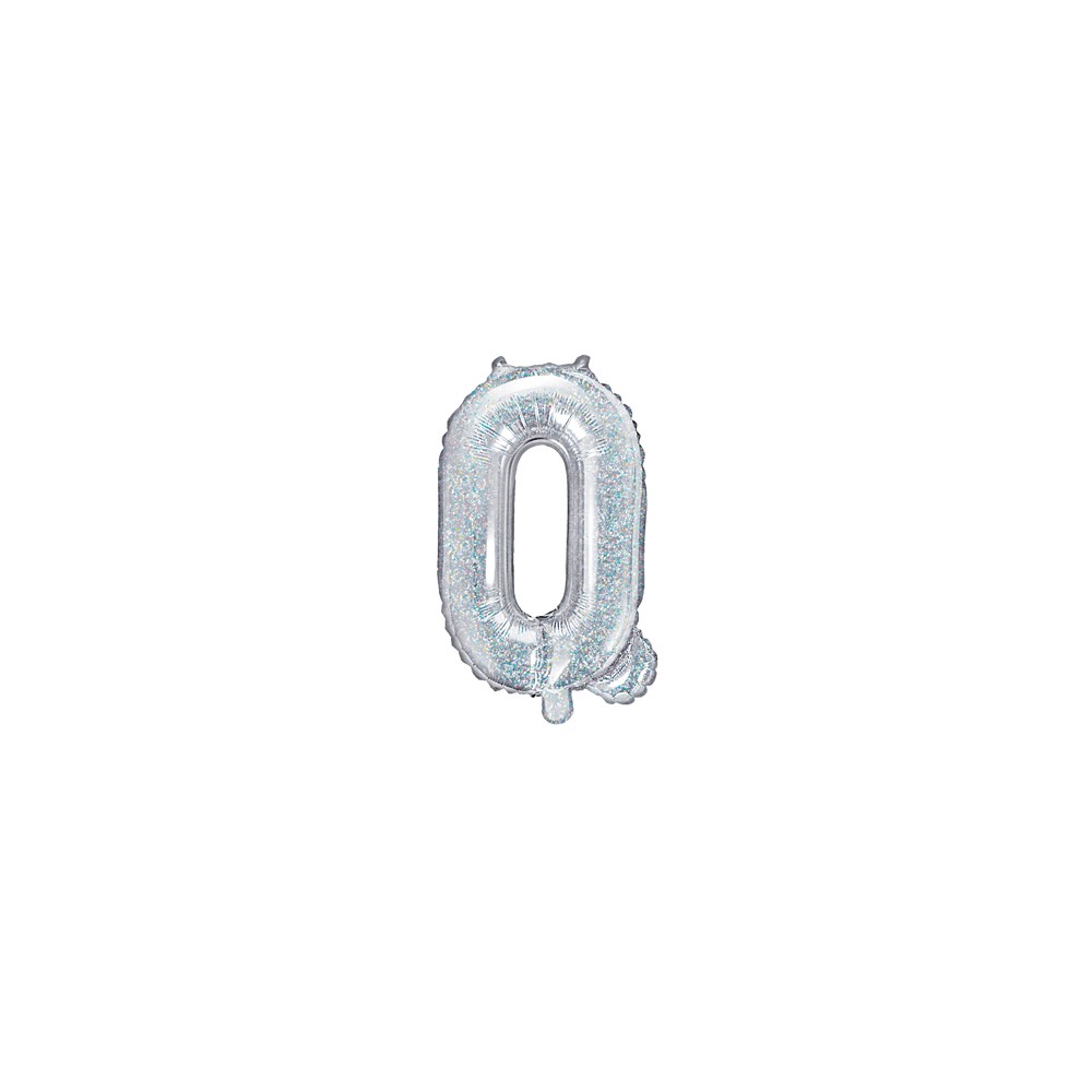 Ballon mylar lettre ''Q'' - 35cm - holographique