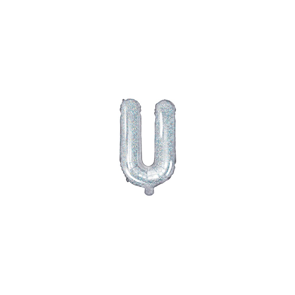 Ballon mylar Lettre ''U'' - 35cm - holographique