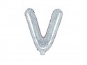 Ballon mylar lettre ''V'' - 35cm - holographique