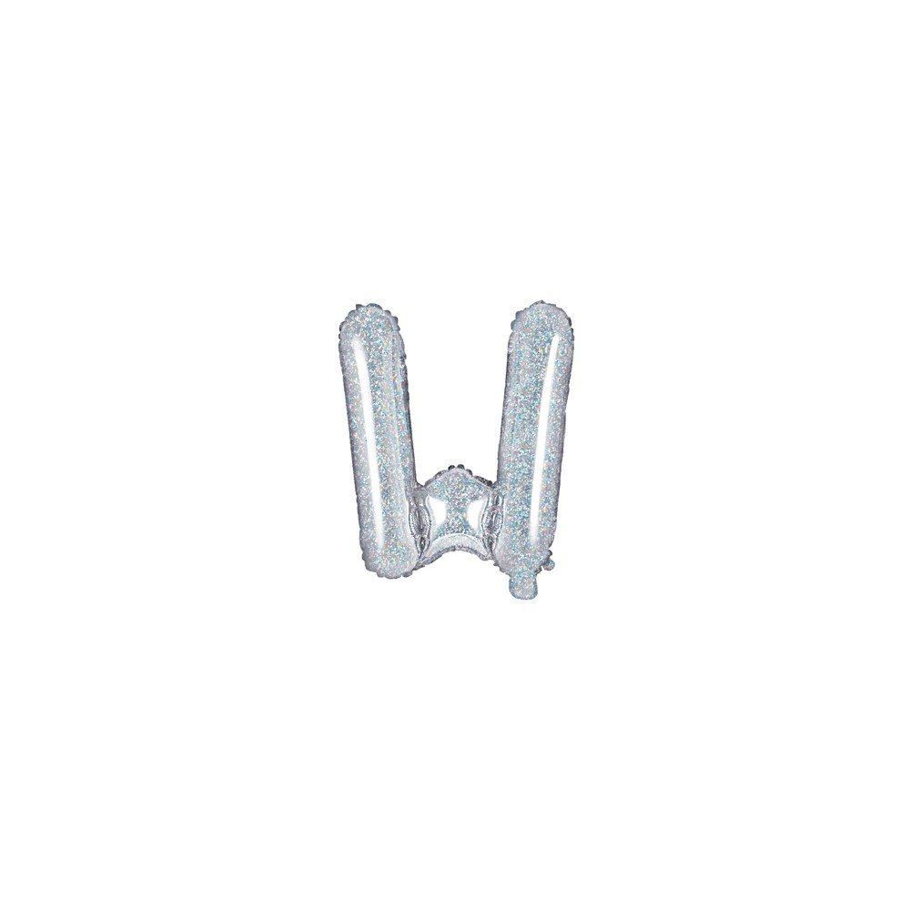 Ballon mylar lettre ''W'' - 35cm - holographique