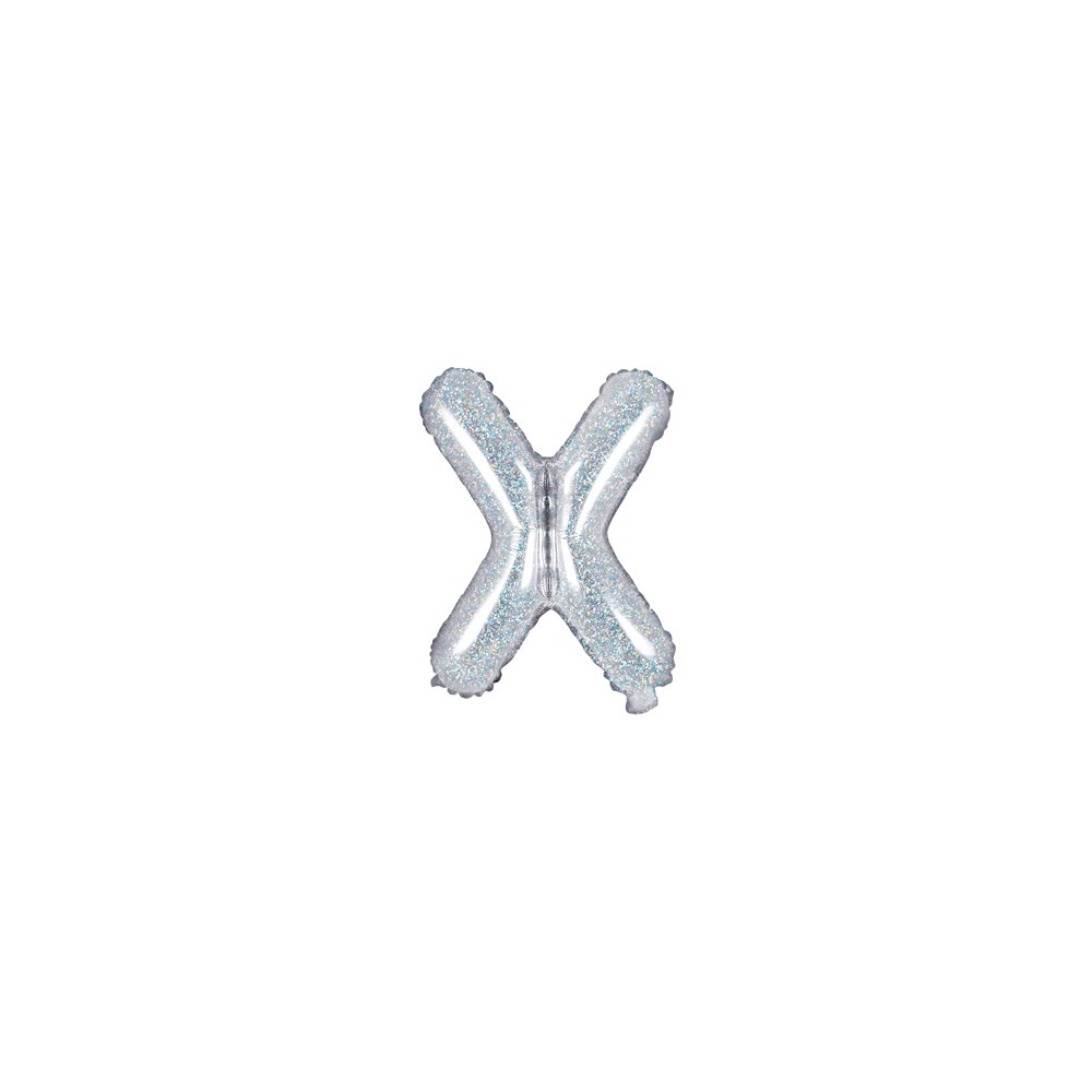 Ballon mylar lettre ''X'' - 35cm - holographique