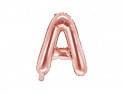 Ballon mylar Lettre ''A'' - 35cm - or rose