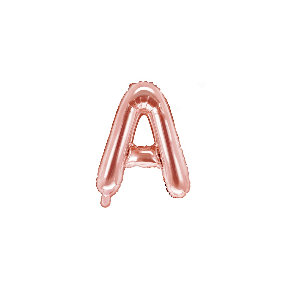 Ballon mylar Lettre ''A'' - 35cm - or rose