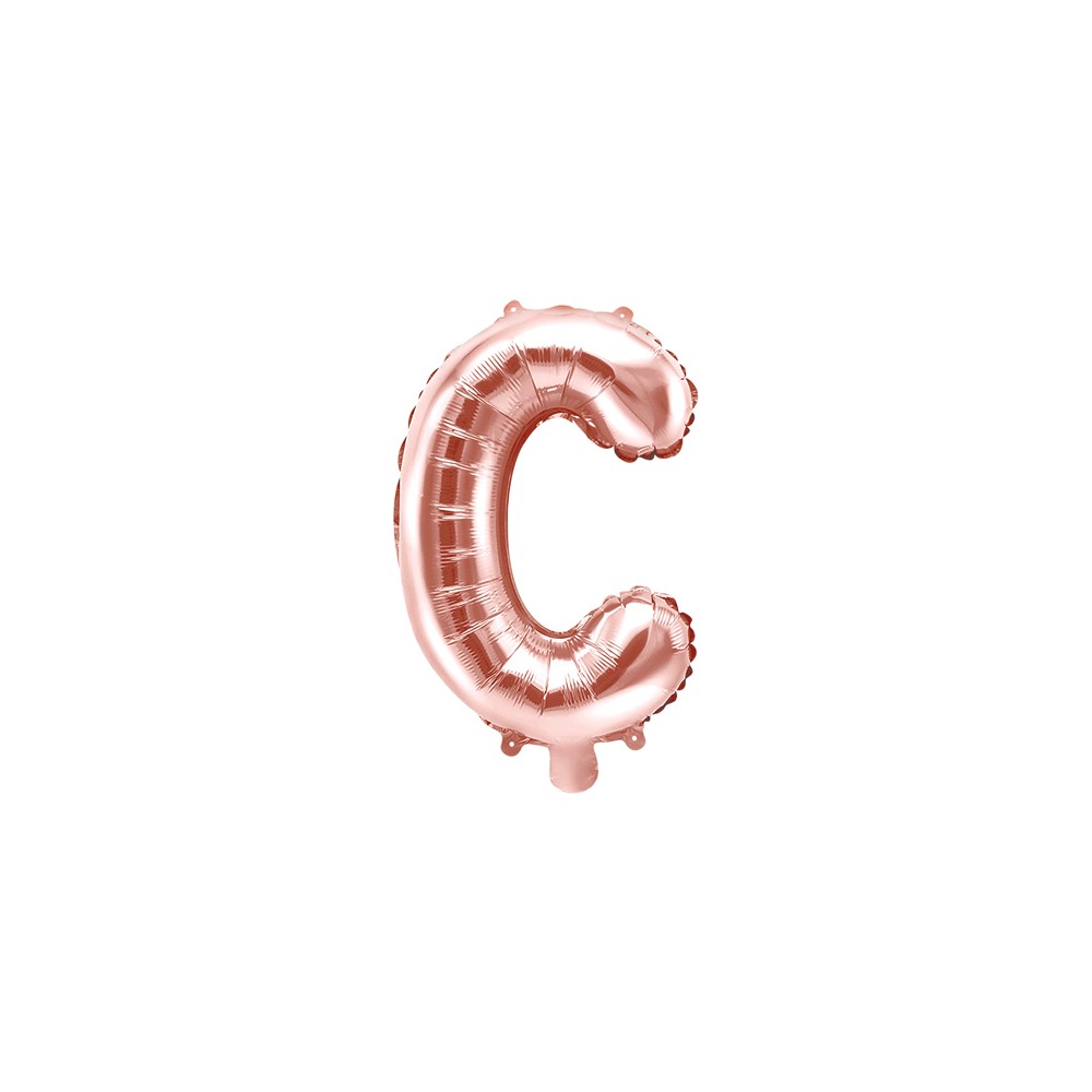 Ballon mylar Lettre ''C'' - 35cm - or rose